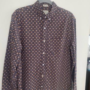 J.Crew Secret Wash cotton poplin shirt Pattern Slim Untucked M